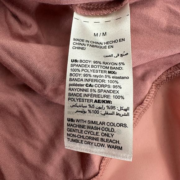 Soma Womens Pullover Top Size M Mauve Floral Sheer Trim Loungewear Cozy - Picture 4 of 7